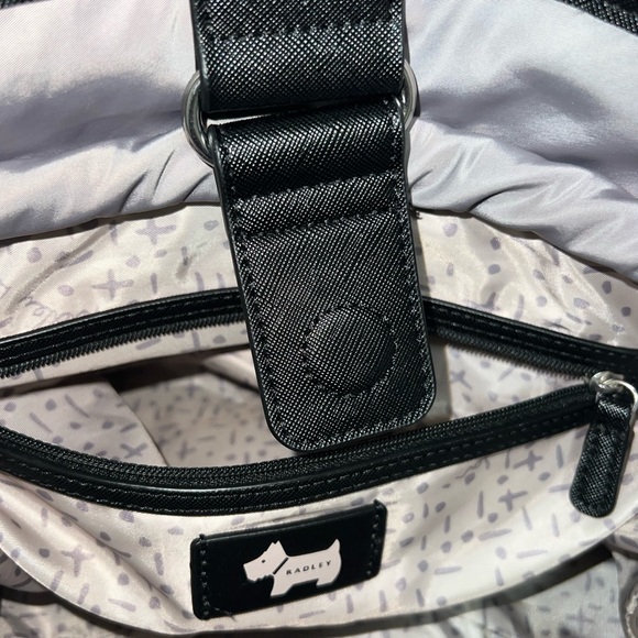 Radley London Dane Park Grey with Black Tote Purse Bag Drawstring - Picture 6 of 9